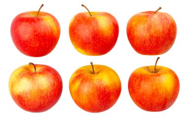 kırmızı sarı elma yolu beyaz üzerinde izole