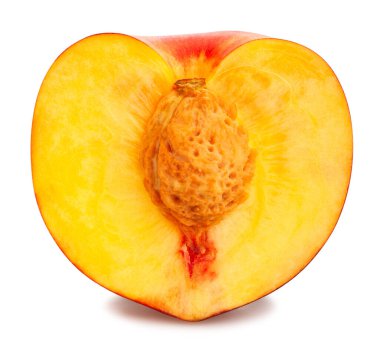 Dilimlenmiş nektarin yolu beyazda izole edildi