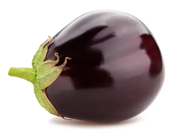 Aubergine Pad Geïsoleerd Wit — Stockfoto