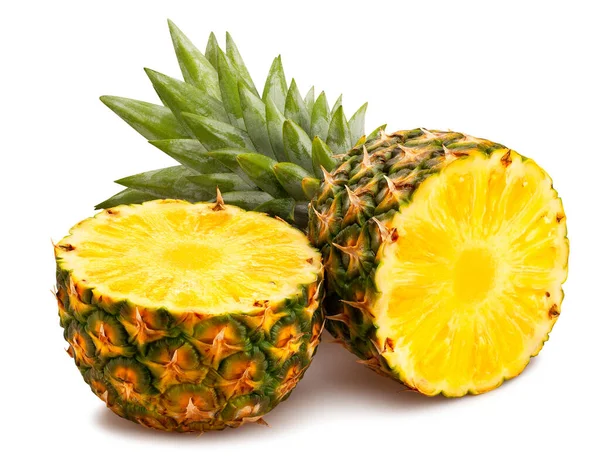 Gesneden Groene Ananas Pad Geïsoleerd Wit — Stockfoto