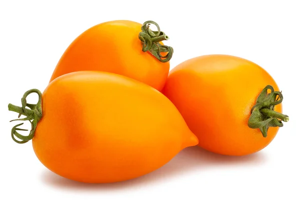 橙李子番茄小径 白色隔离 — 图库照片