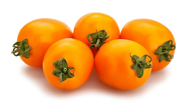 Orange Plum Tomato Path Isolated White — Stock Photo, Image