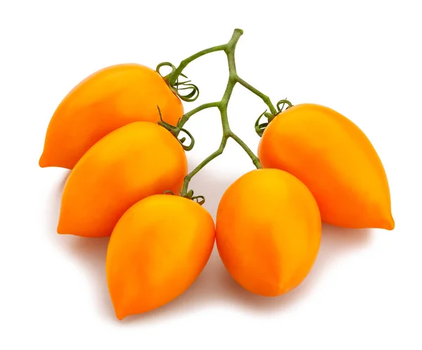 오렌지 토마토길은 흰색으로 분리되어 — 스톡 사진