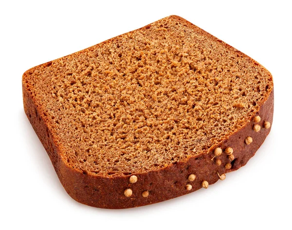 Gesneden Bruine Koriander Brood Pad Geïsoleerd Wit — Stockfoto