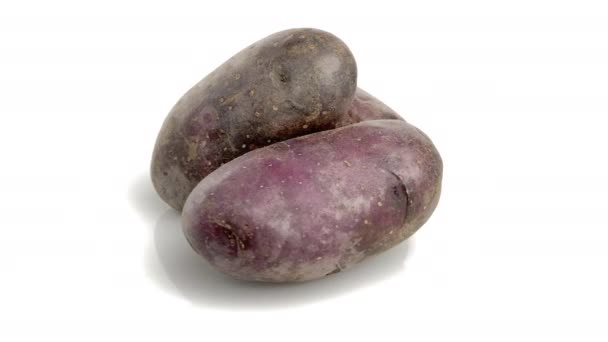 Rode Aardappel Geïsoleerd Witte Achtergrond — Stockvideo