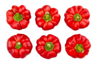 Gogosari biber yolu beyaza izole edilmiş.