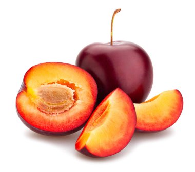 kırmızı erik yolu beyaz üzerinde izole