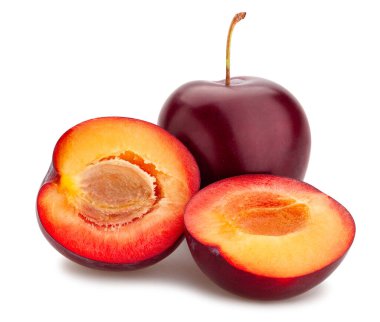 kırmızı erik yolu beyaz üzerinde izole