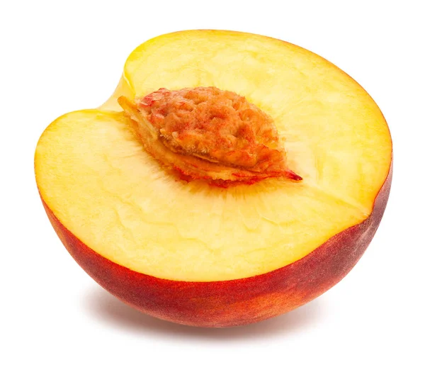 Sliced Peach Path Isolated White — Stock Photo, Image