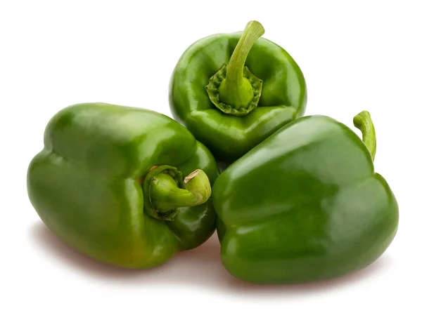 Green Bell Pepper Path Isolated White Stock Photo