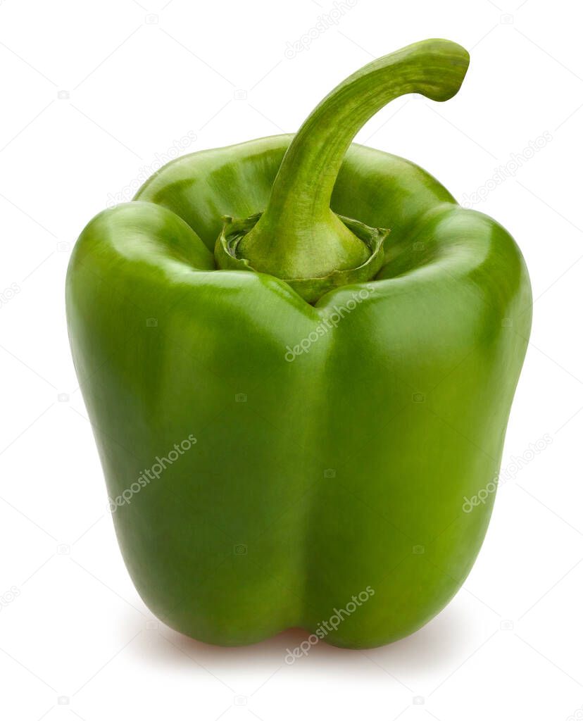 green bell pepper path isolated on white