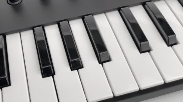 Midi Keyboard Controller Rotating Closeup — Stock Video