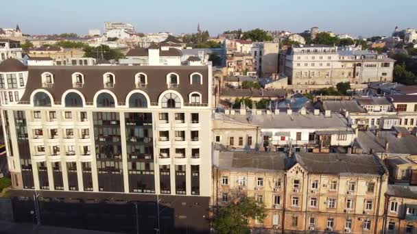 Odessa Ucrania Antigua Arquitectura Largo Colina Polaca Deribasovskaya Calle Comenzando — Vídeo de stock