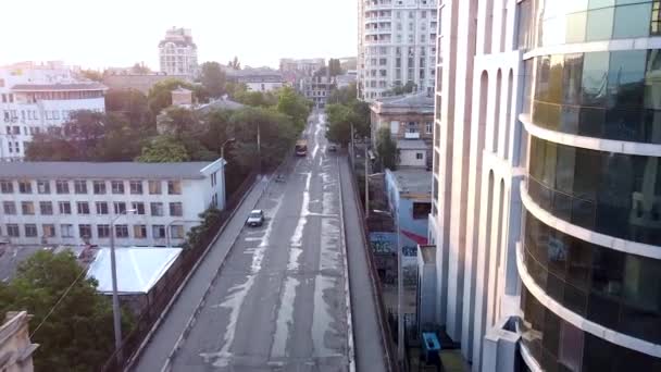 Odessa Ukraina Trådbuss Rör Sig Längs Stroganov Bron — Stockvideo