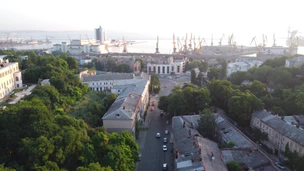 Odessa Ukraina Jalan Menurun Polandia Menuju Pelabuhan Komersial — Stok Video