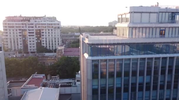 Odessa Ucrânia Arquitetura Reflexão Painéis Vidro Torre Ponte Stroganov — Vídeo de Stock