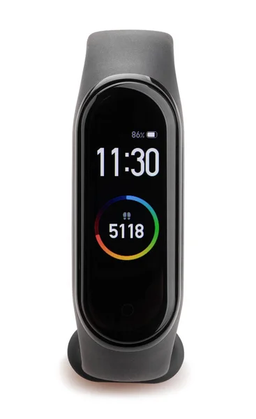 Smart Band Fitness Tracker Hand Path Isolated White — Stock Photo, Image