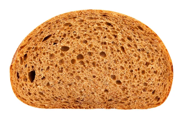 Нарезанный Коричневый Хлеб Путь Изолирован Белом — стоковое фото