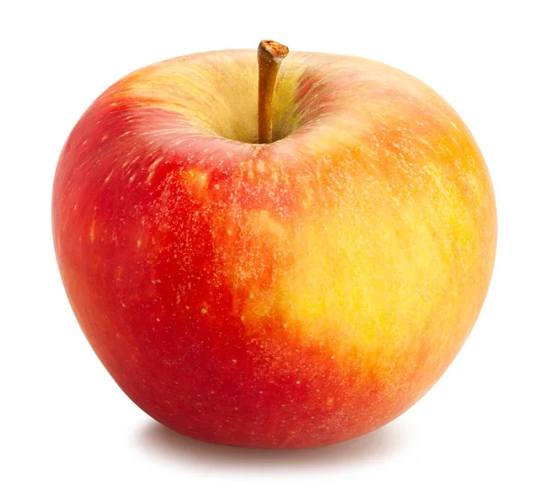 Czerwono Żółte Jabłka Odizolowane Białym — Zdjęcie stockowe