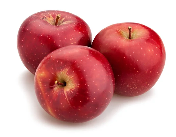 Dark Red Apples Path Isolated White — Stock Photo, Image