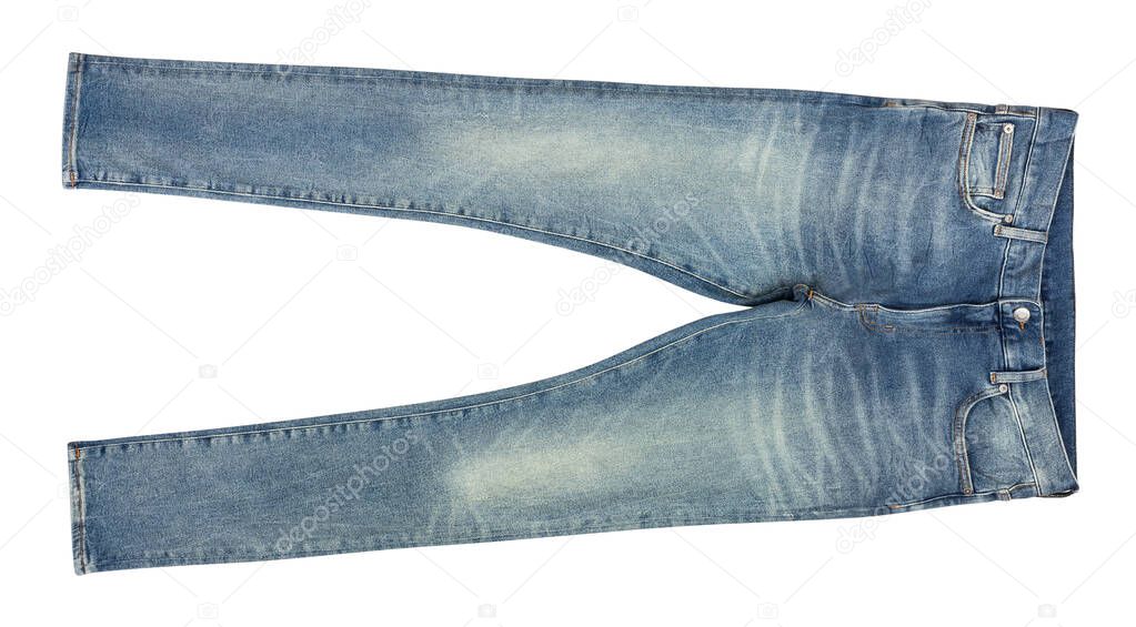 blue jeans path isolated on white