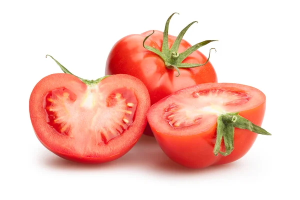 Pomodori affettati isolati — Foto Stock