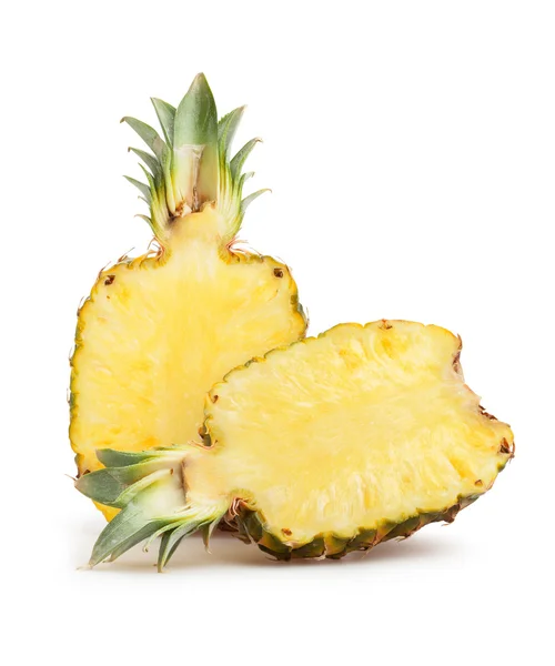 Snijd de ananas geïsoleerd — Stockfoto