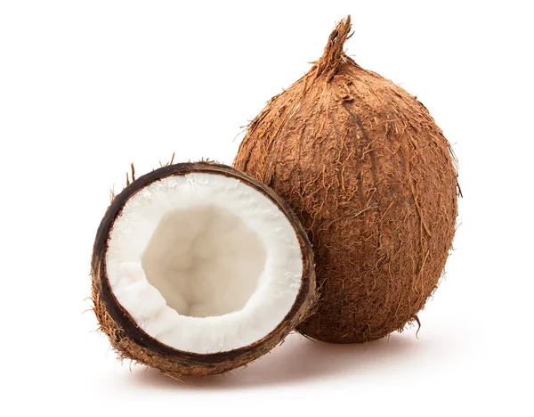 Kokosy na białym tle nacięcie — Zdjęcie stockowe