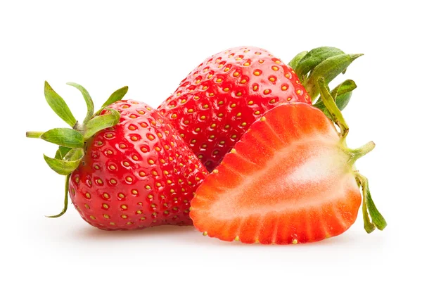 Erdbeeren-Gruppe isoliert — Stockfoto