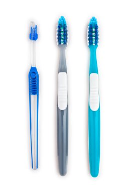Toothbrushes group isolated