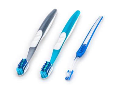 Toothbrushes group isolated