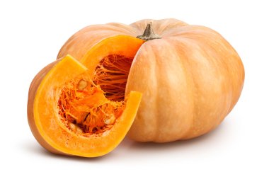 sliced pumpkin isolated