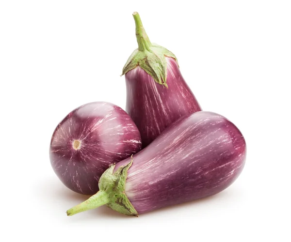 Eggplantor isolerade på vitt — Stockfoto