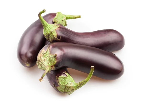 Eggplantor isolerade på vitt — Stockfoto
