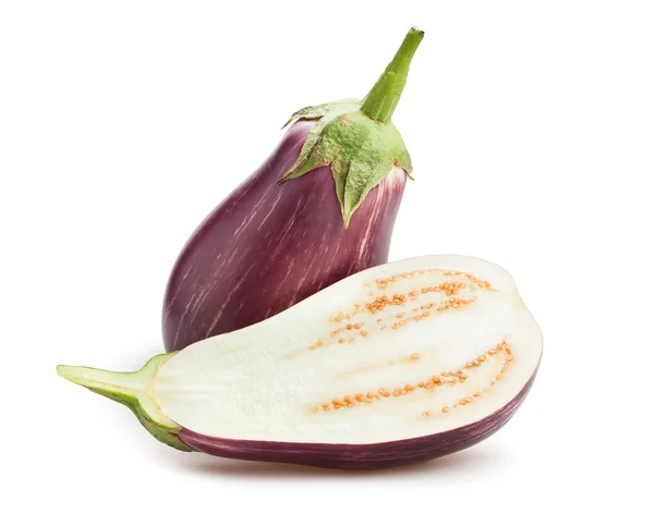 Eggplantor isolerade på vitt — Stockfoto