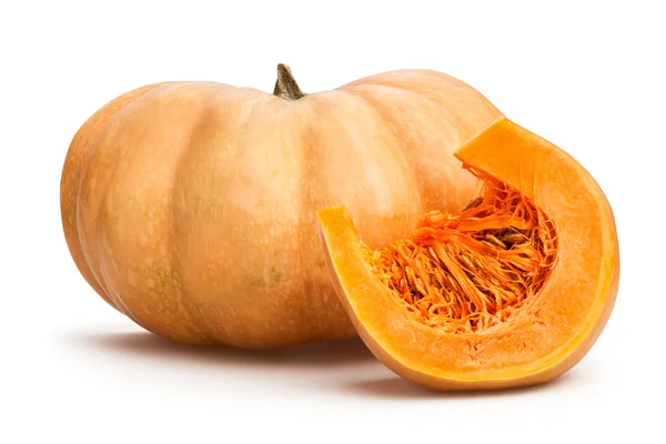 Zucca affettata isolata — Foto Stock