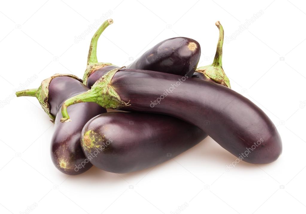 Eggplants isolated on white