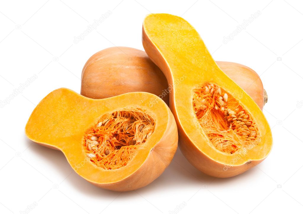 Butternut squashes isolated