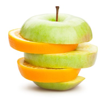 elma ve portakal dilimleri