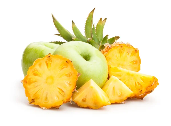 Ananas dilimleri ve elma — Stok fotoğraf