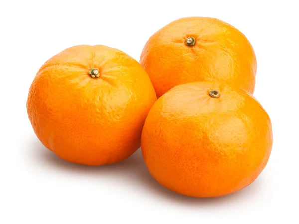 Tři celé mandarinky — Stock fotografie