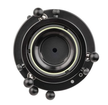 selective focus lens path isolated on white