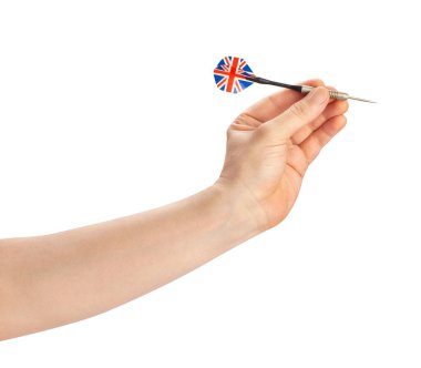 Eldeki oku beyaz yolda izole eder