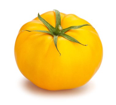 Sarı domates yolu beyaz üzerinde izole