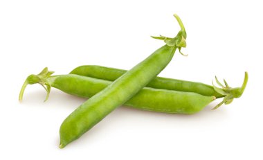 yeşil bezelye yolu beyaz üzerinde izole