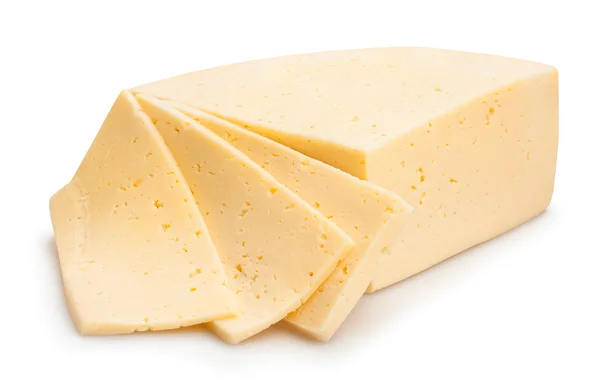 黄色の三角形のチーズをスライス — ストック写真