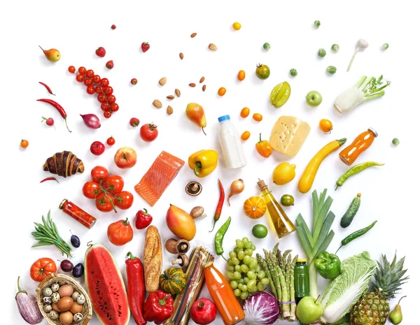 Healthy food background, top view