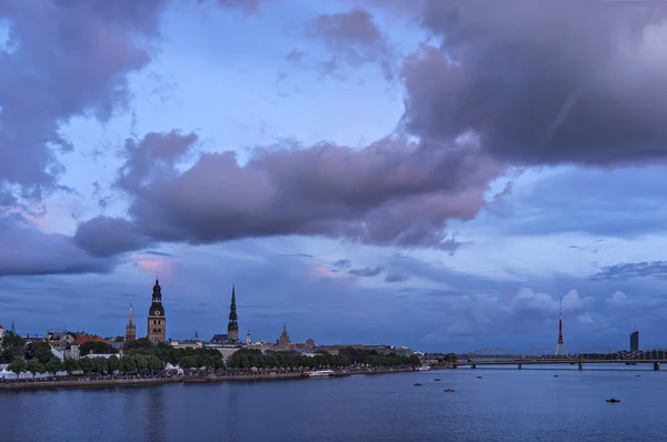 Panorama of old Riga city after Thunderstorm. — Stock Photo, Image