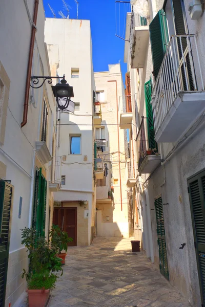 En gränd. Monopoli. Apulien. Italien. — Stockfoto