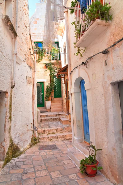 Alleyway. Polignano a mare. Puglia. Italy. — Stock Photo, Image